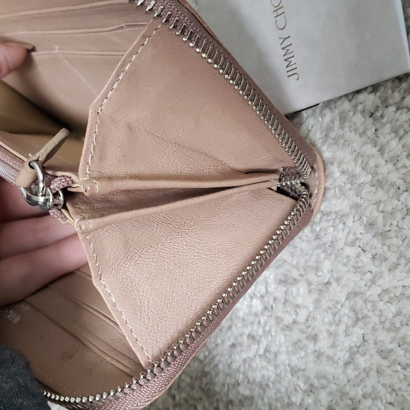 Jimmy Choo ballet pink and silver gunmetal zip wallet Authentic - Picture 8 of 10